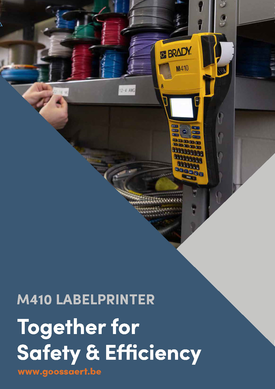 Cover van de brochure van de Brady M410 labelprinter