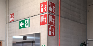 Pictogrammen brand en nooduitgang VF Europe